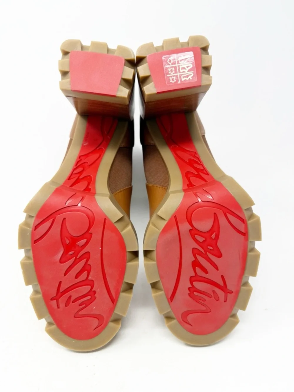 Christian Louboutin CL Chelsea Lug Ankle Boots Block Heel Womens Size EU 41